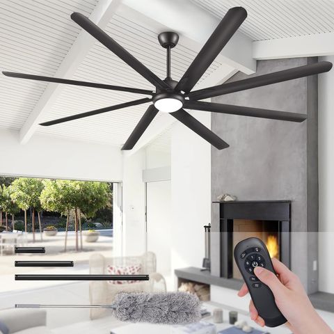 Amazon.com: 96 Inch Industrial Ceiling Fans With Lights 3Cct,Large ... throughout The Science Behind DC Motor Efficiency in Outdoor Ceiling Fans